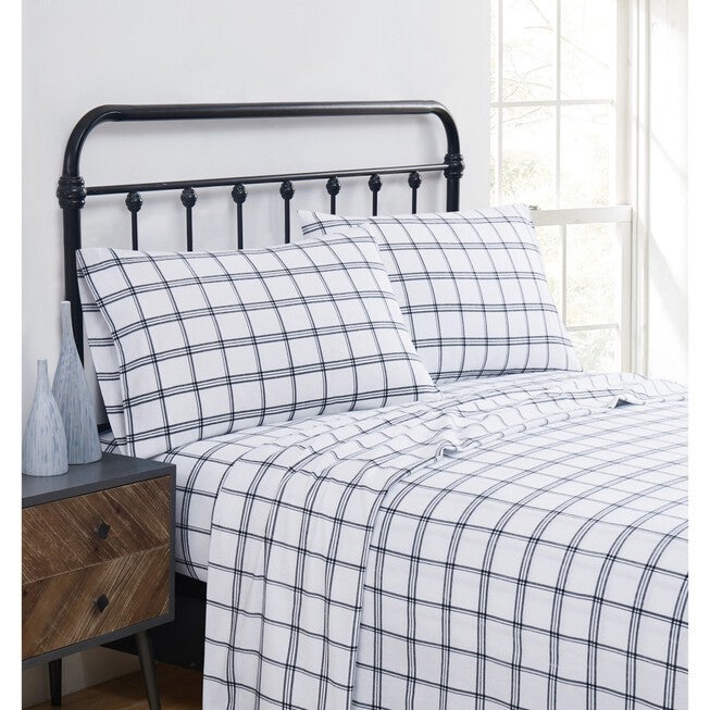 Bristol Plaid Flannel Sheet Set, , alternate image number 4