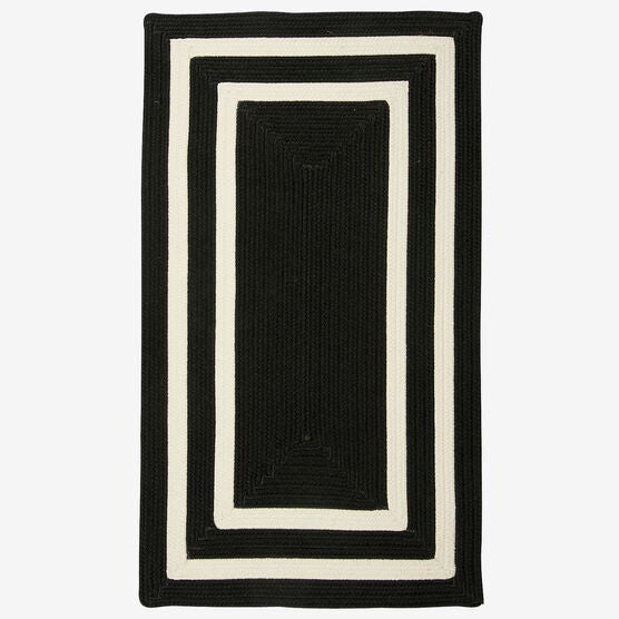 Double Border Rug, BLACK WHITE, hi-res image number null