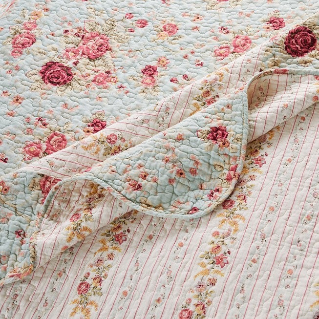 Antique Rose Quilt And Decorative Pillow Set, , alternate image number null