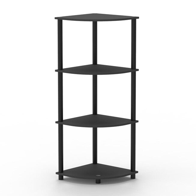 Home Basics 4 Tier Corner Shelf, GREY, hi-res image number 0