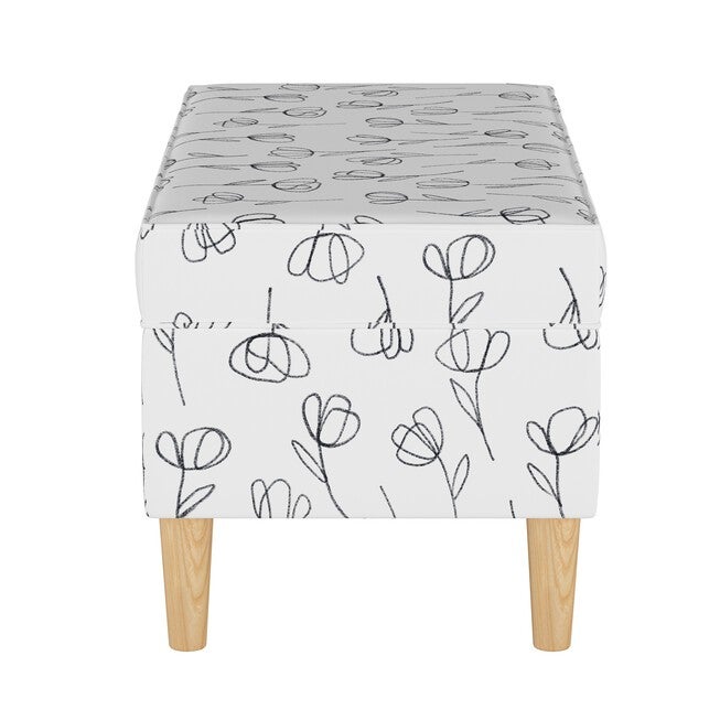 Contoured Tulips Storage Bench, , alternate image number null