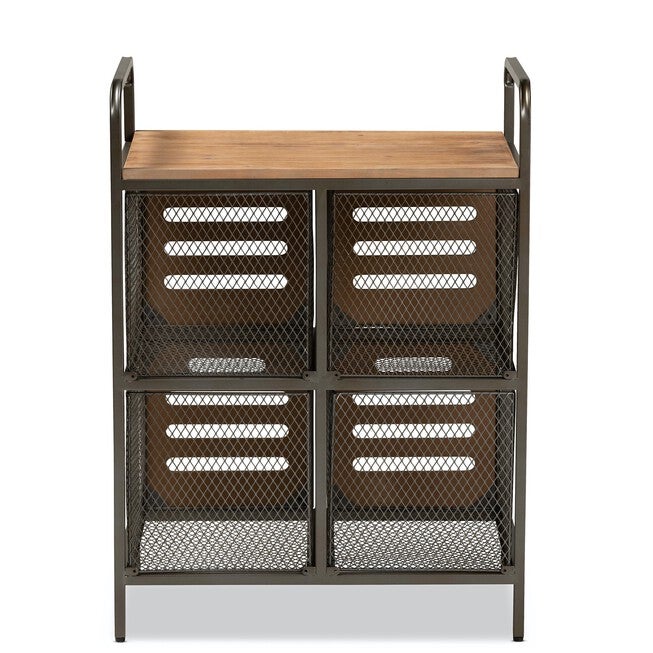 Aila Wood And Metal Multipurpose Kitchen Storage Cabinet Furniture, , alternate image number null