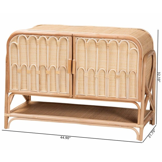 Gitano Bohemian Natural Rattan 2-Door Storage Cabinet, , alternate image number null