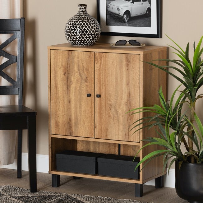 Rossin Wood 2-Door Entryway Shoe Storage Cabinet W Bottom Shelf Furniture, , alternate image number 13