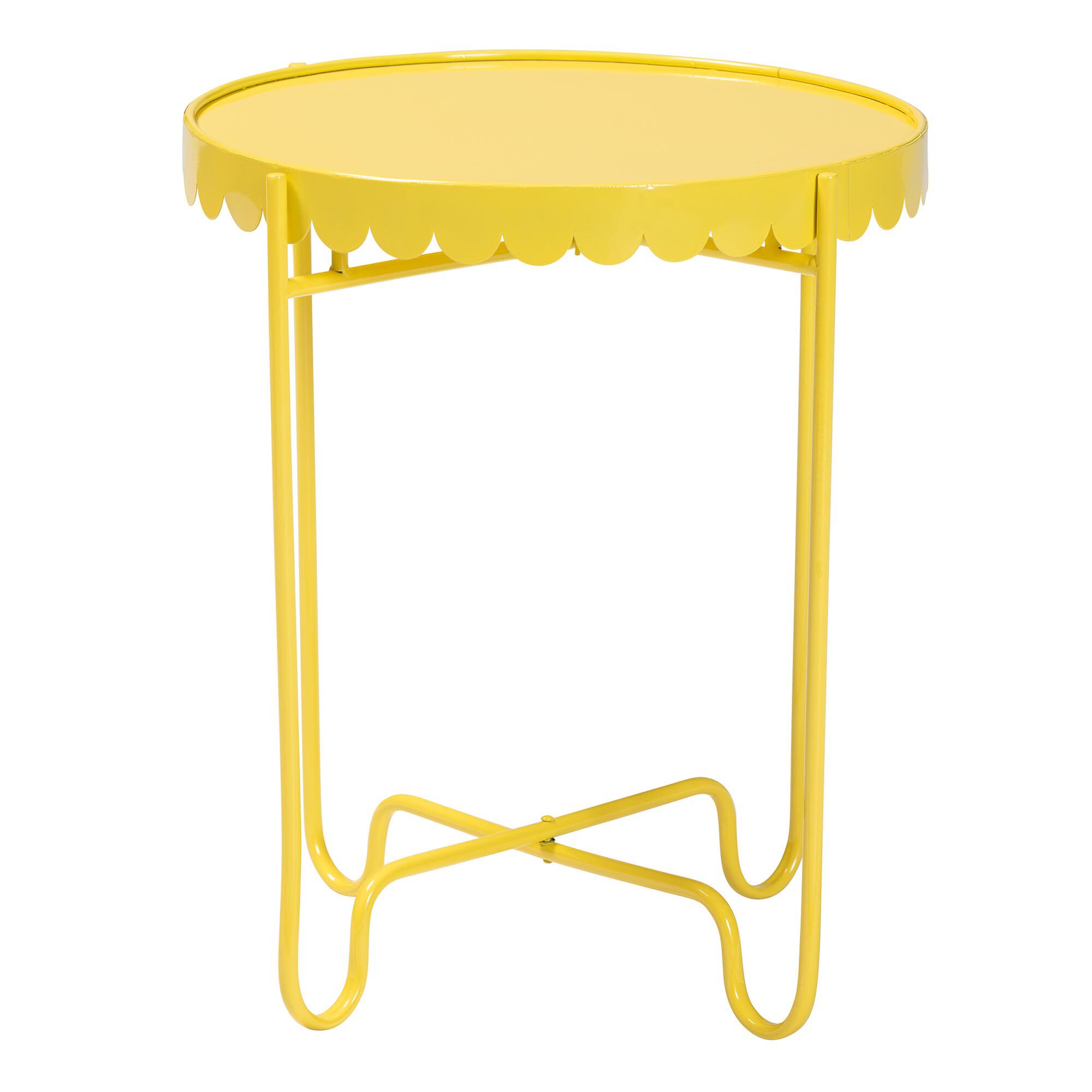 Laverne White Metal Side Table, YELLOW, alternate image number 2
