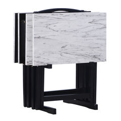 White Faux Marble Tray Set
