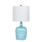 27" Teal Blue Glass Table Lamp, , on-hover image number null