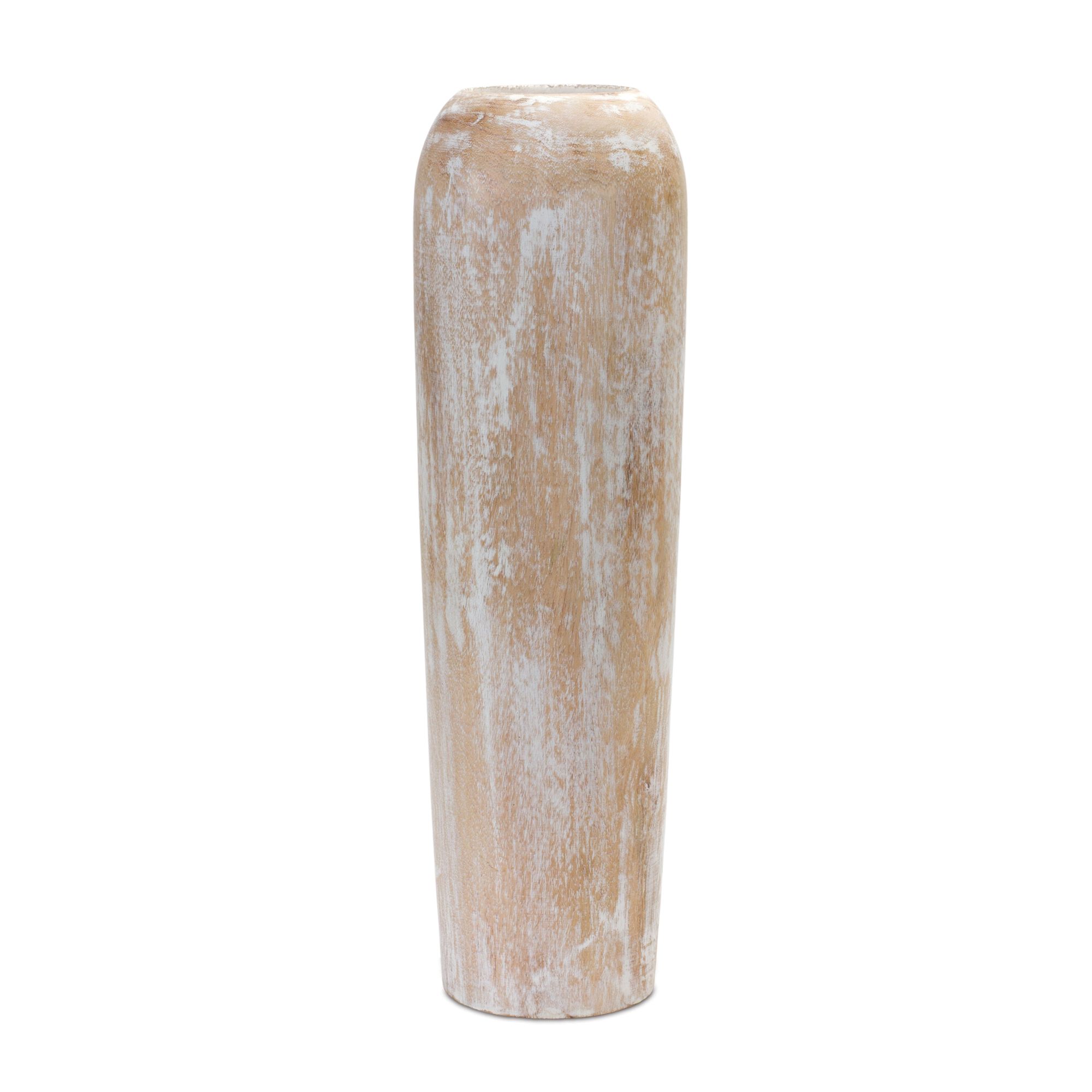 Vase 23.5 inchesH Wood, BROWN/WHITE, hi-res image number 0