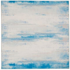 Washable Tiana Ivory/Blue Rug