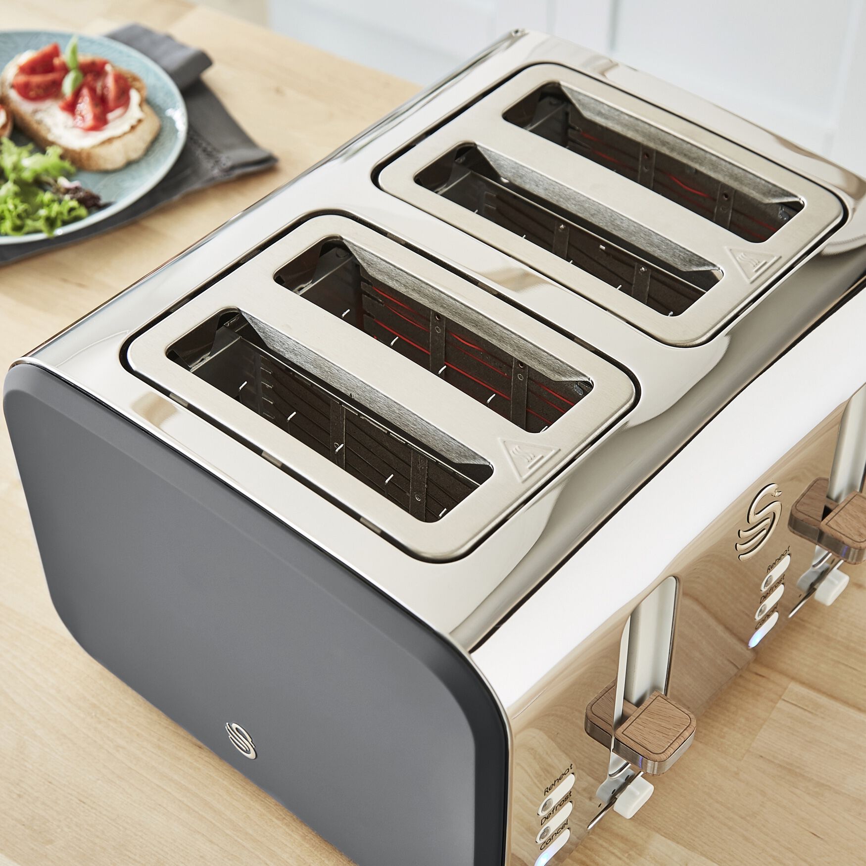 Nordic 4 Slice Toaster - White, , on-hover image number 1