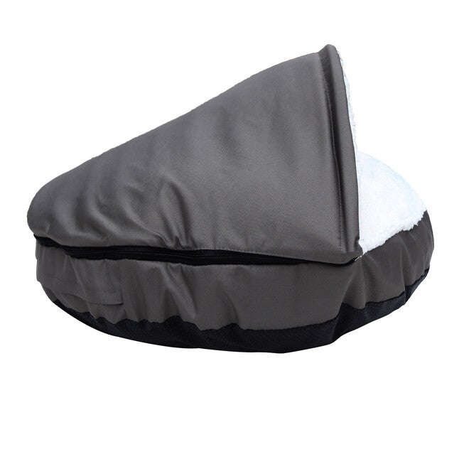 Happycare Tex Durable Oxford to Sherpa Pet Cave and Round Pet Bed, 25 inches, with Removable top and Insert,Gray, , alternate image number 2