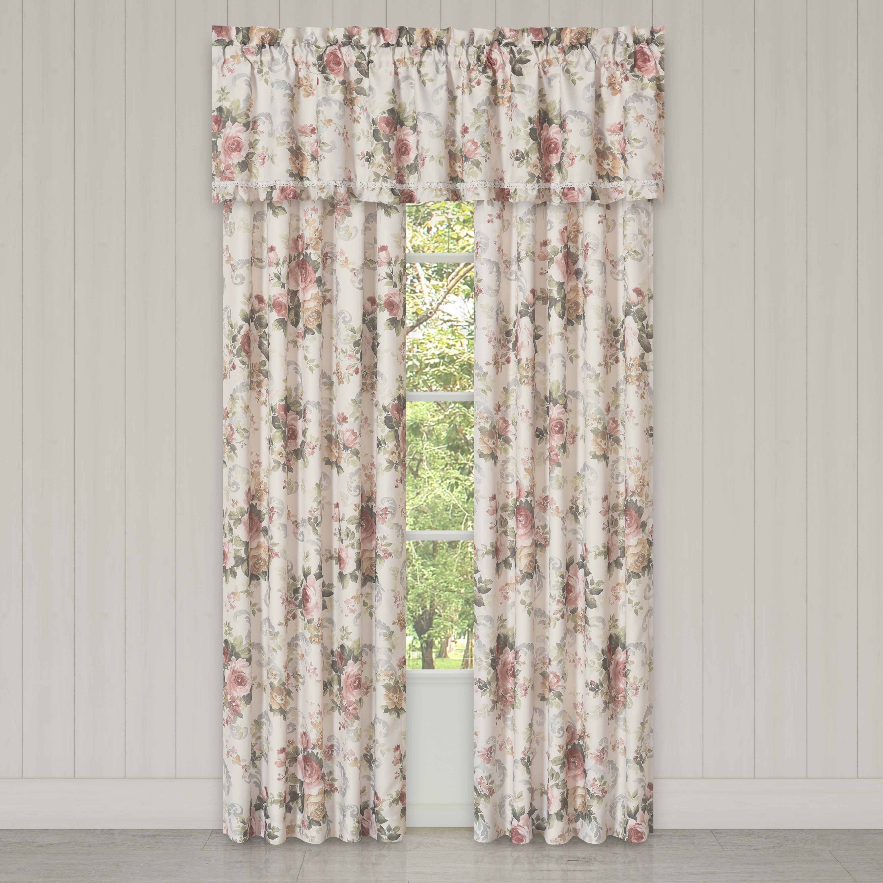 Chablis 84 Inch Window Panel Pair, ROSE GOLD, alternate image number 1