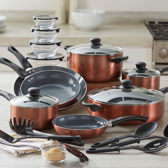 26-Pc. Aluminum Cookware Set, COPPER, hi-res image number 0