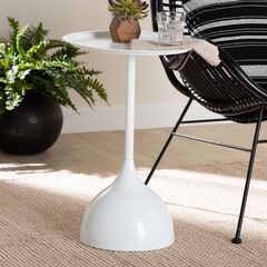 Webb White Metal Pedestal Side Table