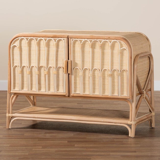 Gitano Bohemian Natural Rattan 2-Door Storage Cabinet, , alternate image number null