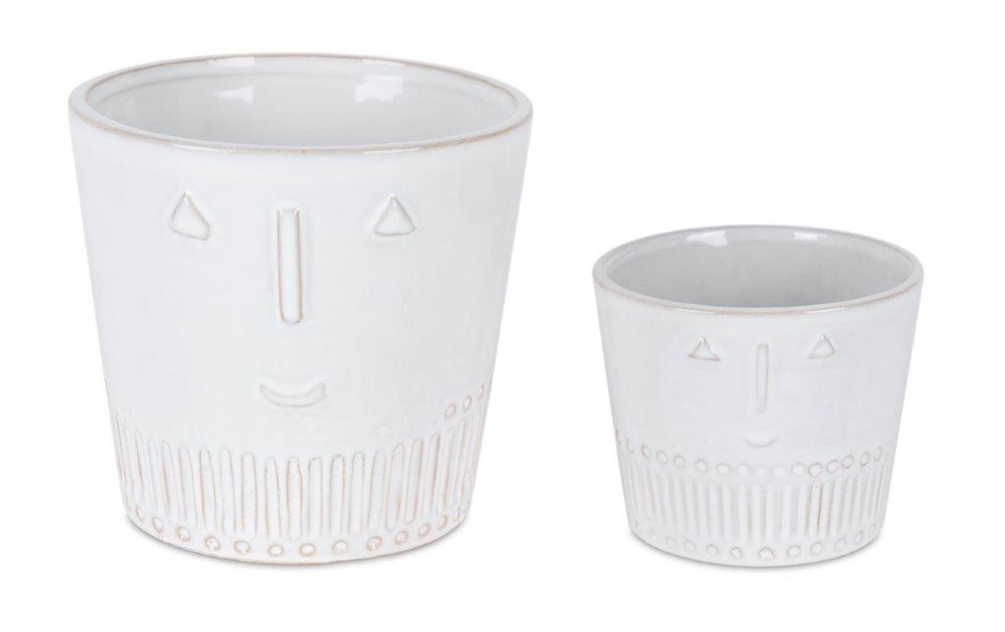 Porcelain Face Planter (Set of 2), WHITE, hi-res image number 0