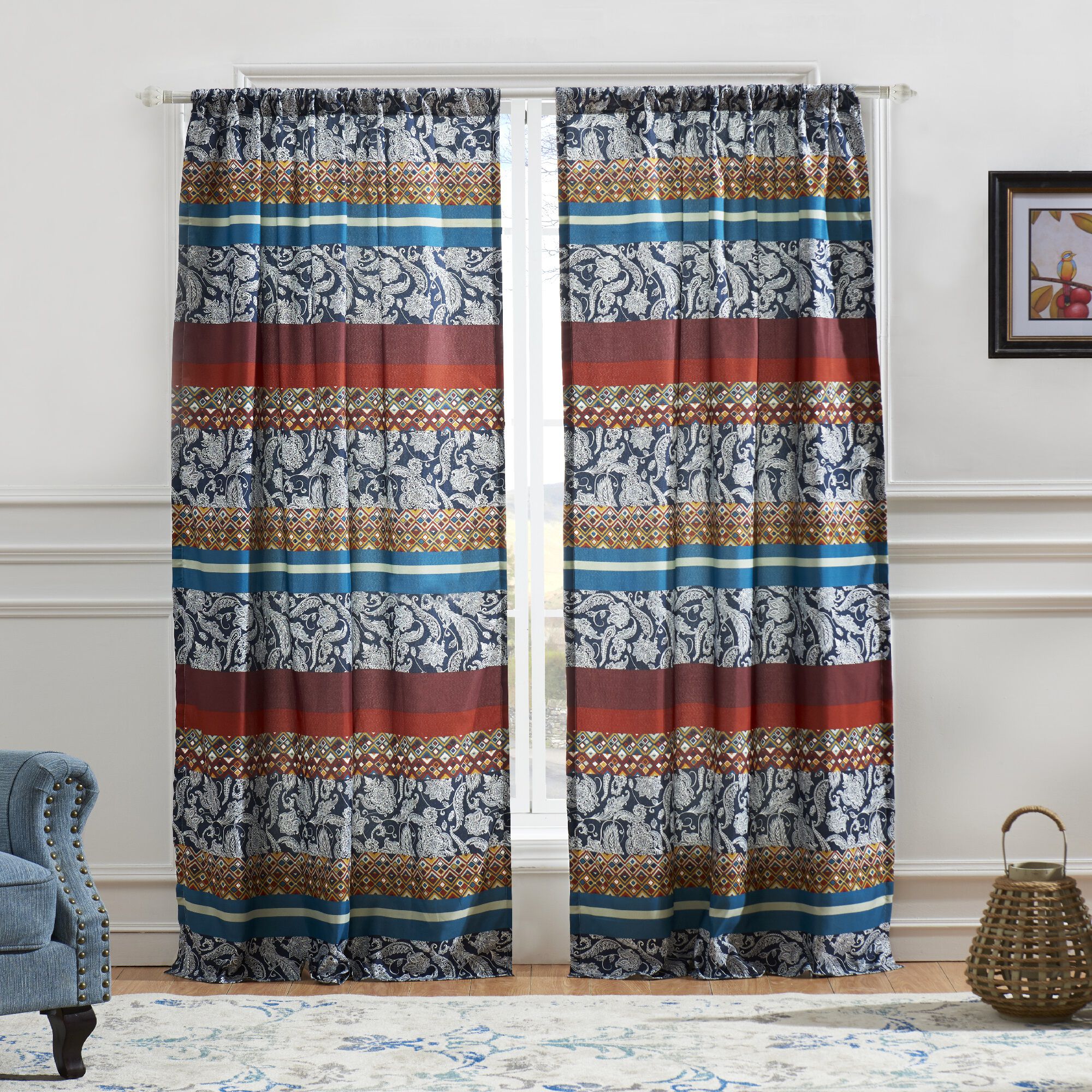 Vista Window Curtain Panels, Set of 2, 84 inches, MULTI, hi-res image number 0