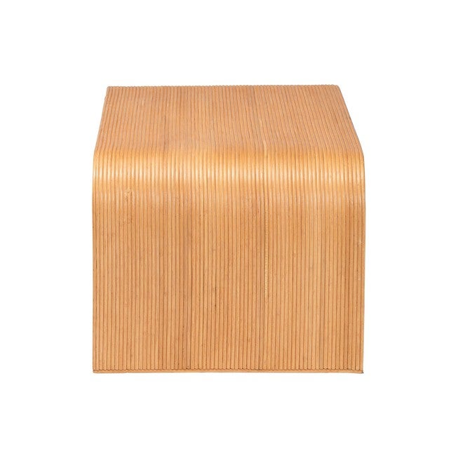 Guevara Bohemian Light Honey Fluted Rattan Coffee Table, LIGHT, alternate image number 3
