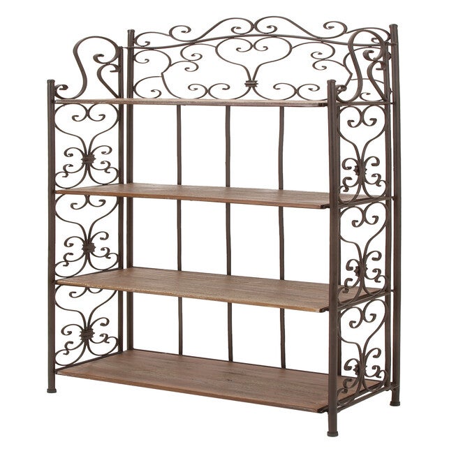 Brown Iron Farmhouse Baker'S Rack, BROWN, hi-res image number null