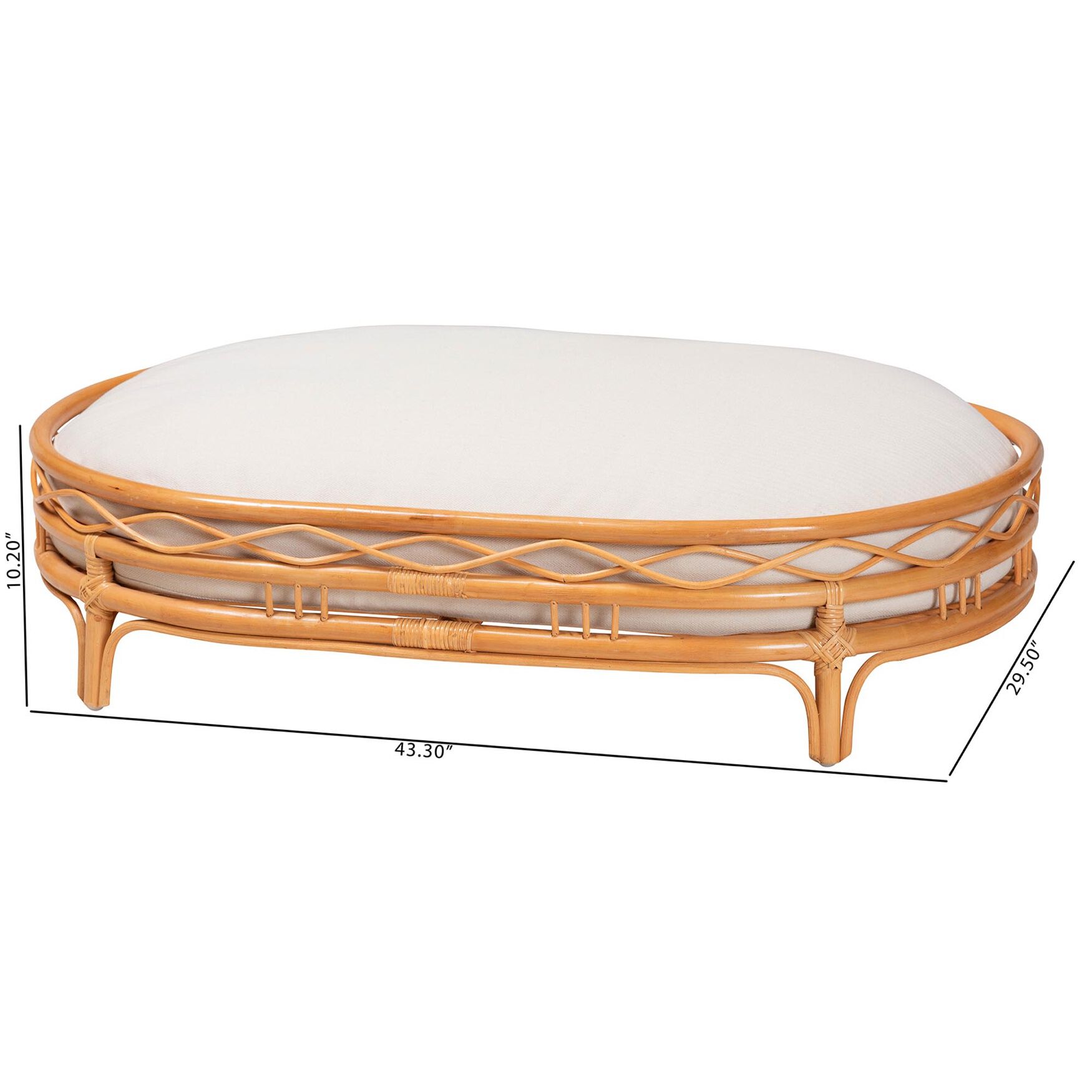 Jovia Bohemian Honey Rattan Pet Bed, , alternate image number 7