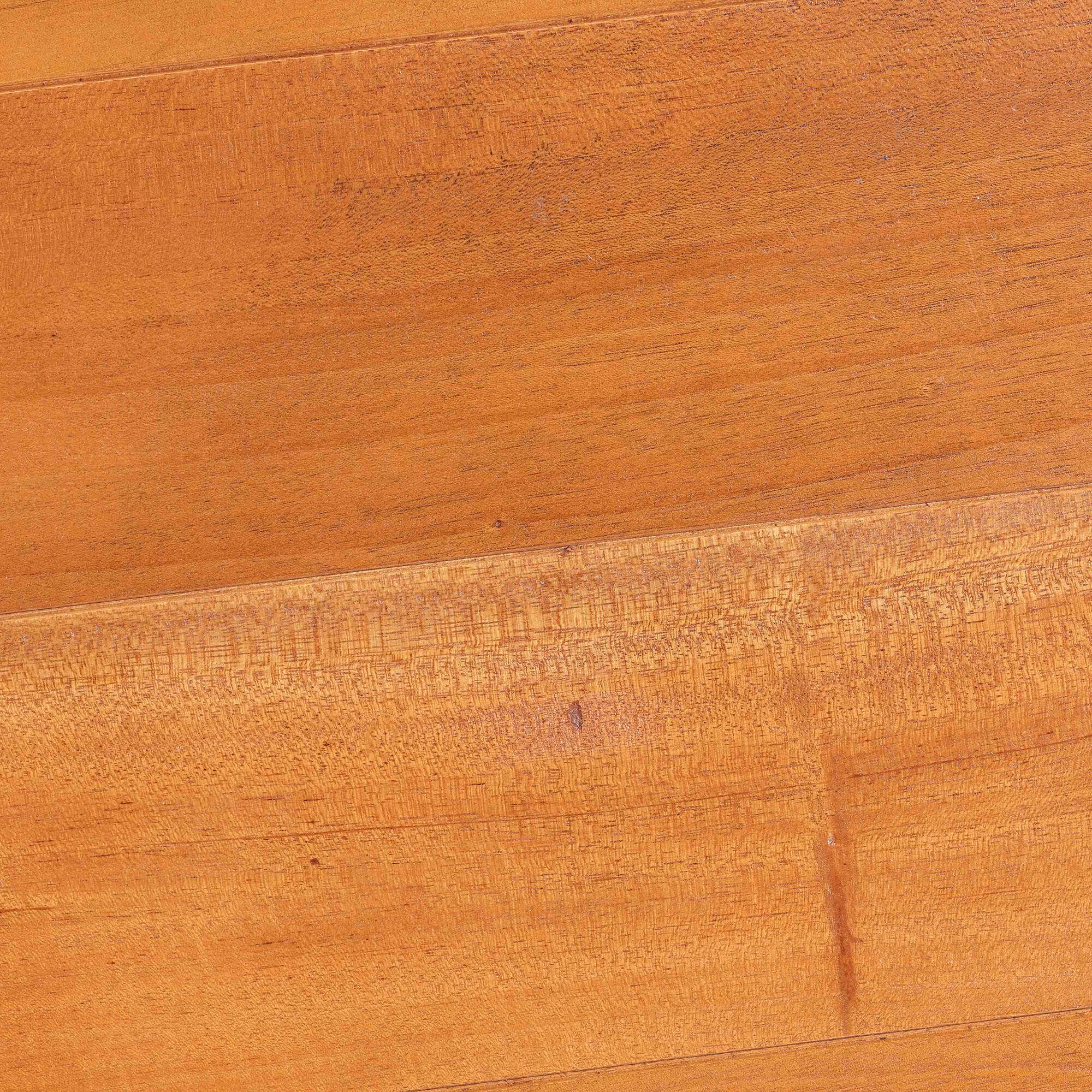 Derenik Natural Rattan and Mahogany Wood End Table - Boho Accent Side Table with Woven Basket Base, BROWN, alternate image number 5