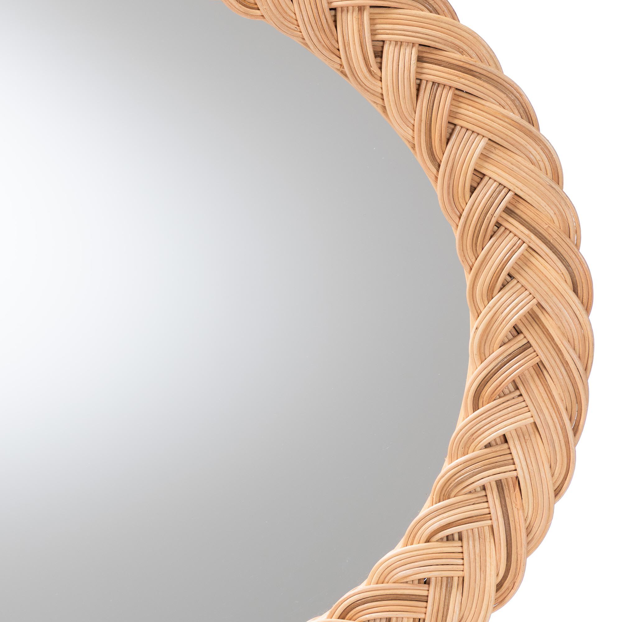 Nara Natural Rattan Wall Mirror - Oval, HONEY, alternate image number 2