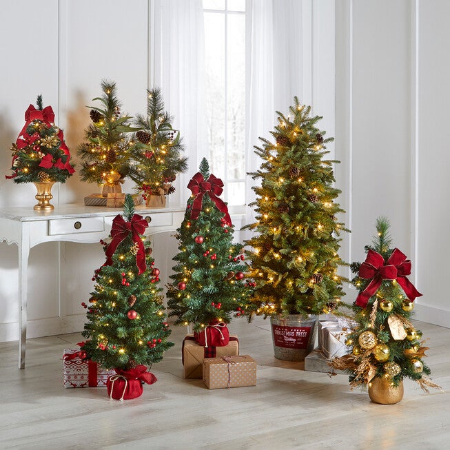 54 inches Pre-Lit Tree in Metal Bucket, , on-hover image number null