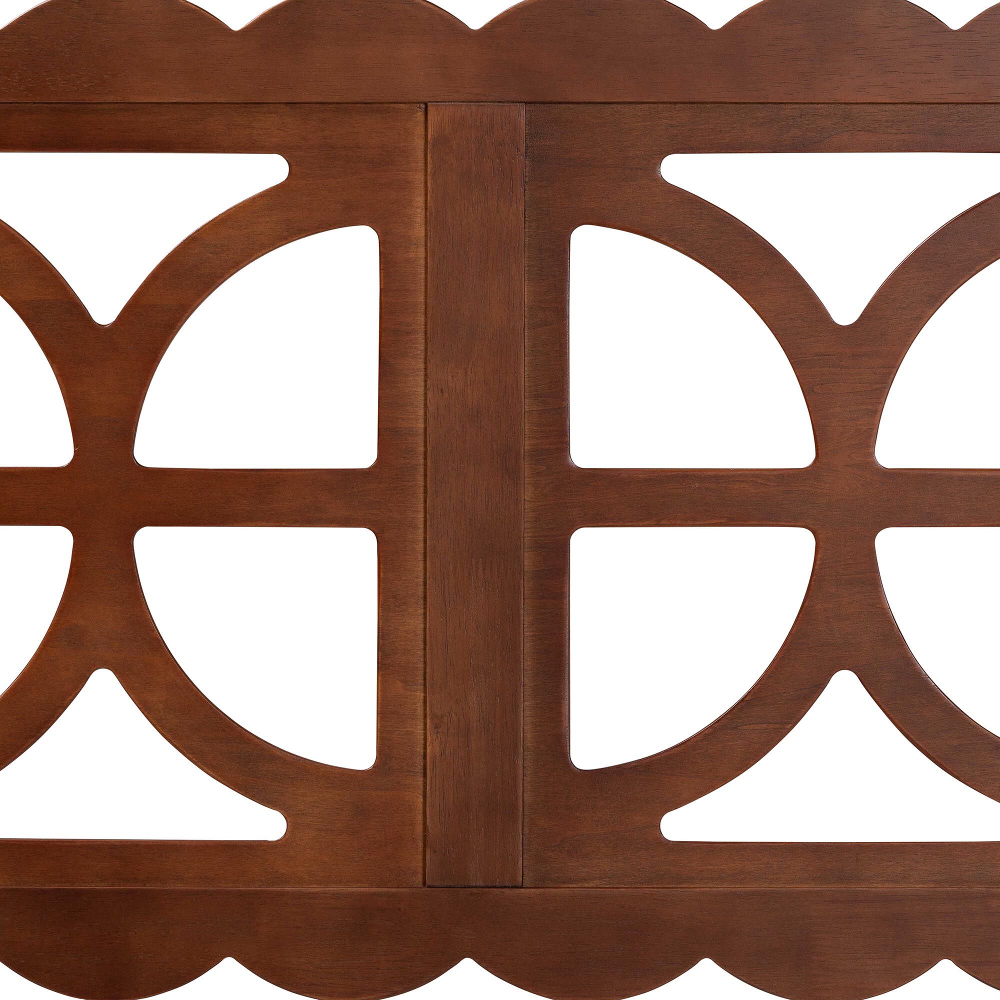 Nansen Wood Headboard with Scalloped Frame, Full, Walnut, BROWN, alternate image number 3
