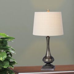 28" Silver Metal Table Lamp