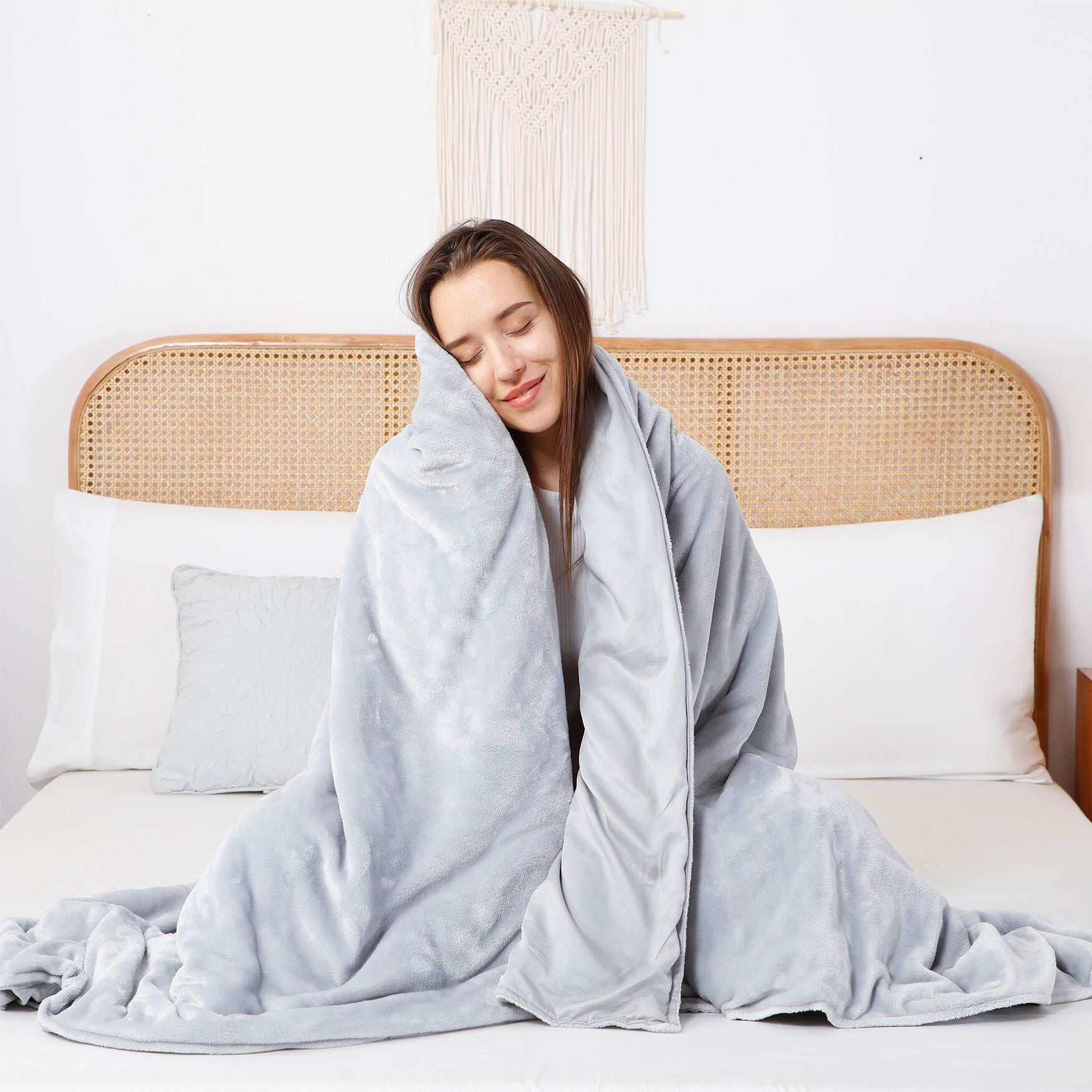 Crystal 15Lb Reversible Cooling Weighted 48X72 Blanket With Removable Cover Weighted Blanket & Cover, , alternate image number 12