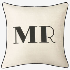Embroidered Appliqued "Mr" Decorative Pillow