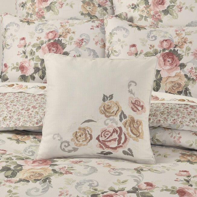 Chablis 16 Inch Square Decorative Throw Pillow, IVORY, alternate image number null