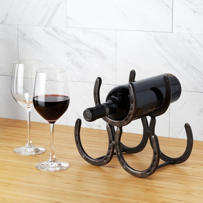 Horseshoe 3 Bottle Metal Wine Rack, , on-hover image number null