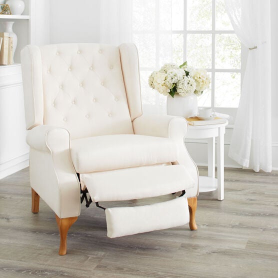 400 lbs. Weight Capacity Queen Ann Recliner, IVORY, hi-res image number null