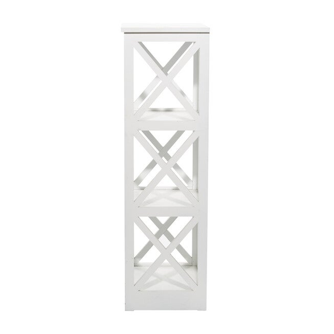 White Wood Traditional Shelving Unit, 40 inches x 16 inches x 12 inches, , alternate image number 3