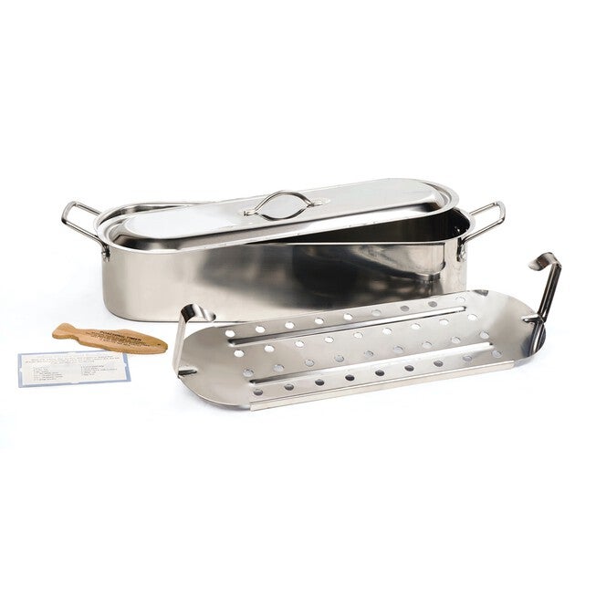 Fish Poacher Pan, 18 inches, GRAY, hi-res image number 0