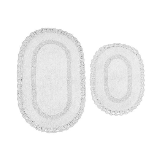 Hampton Crochet 2 Piece Bath Rug Collection, WHITE, hi-res image number null