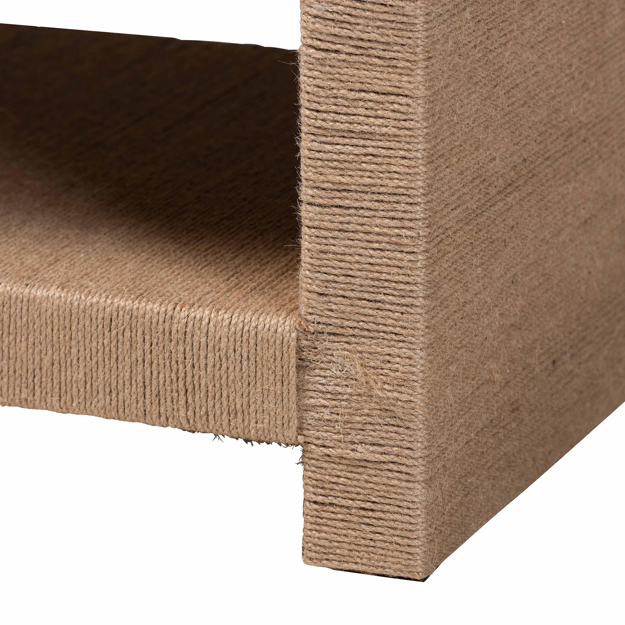 Adaya Handwoven Jute Coffee Table - Rectangular Living Room Center Table with Open Shelf Storage, BROWN, alternate image number 4