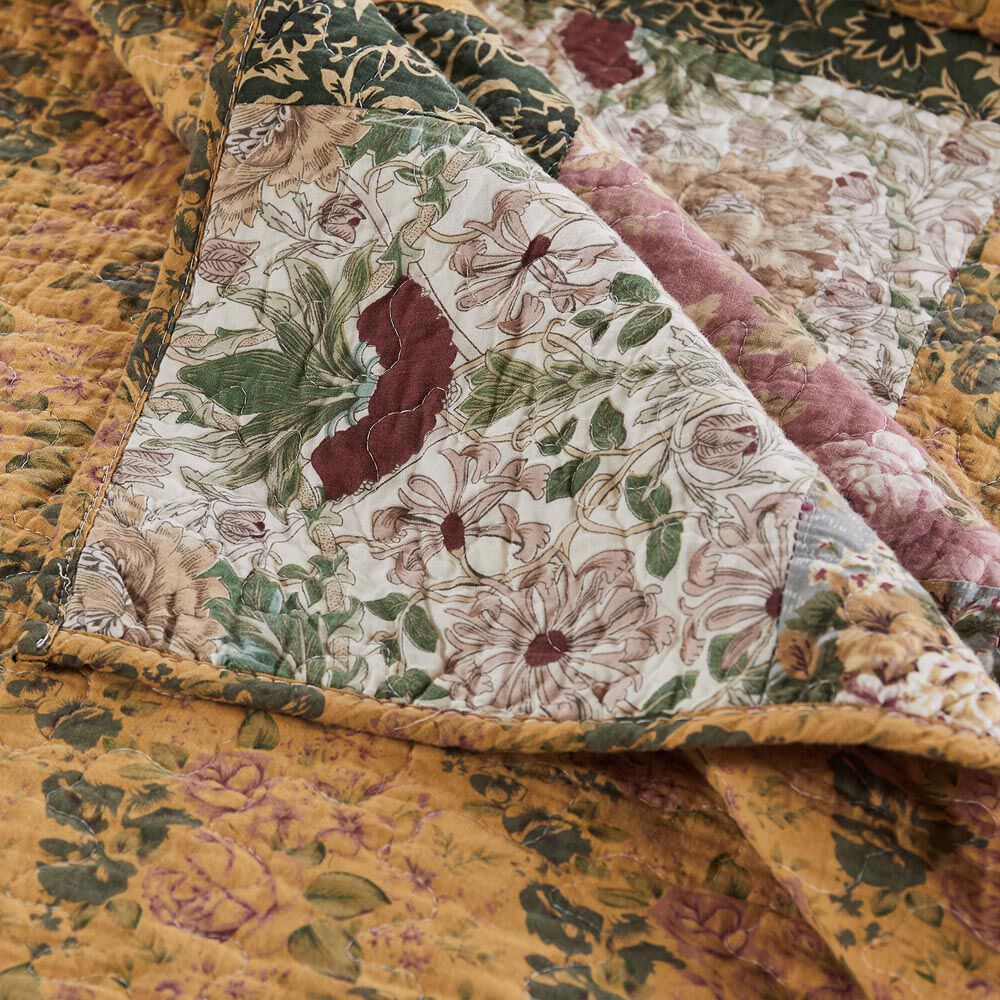 Antique Chic 100% Cotton Floral Patchwork Quilt Set, MULTI, alternate image number 3