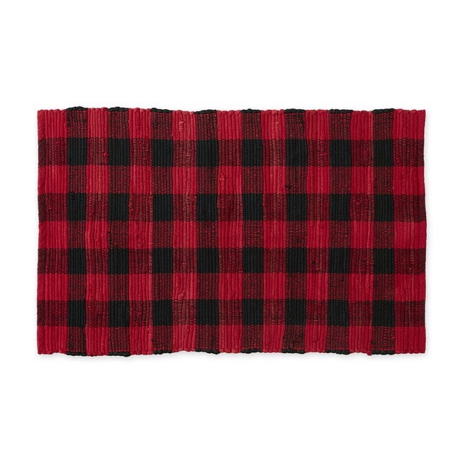 Buffalo Check Rag Rug - Red & Black 26X40, 4437962 | Woman Within