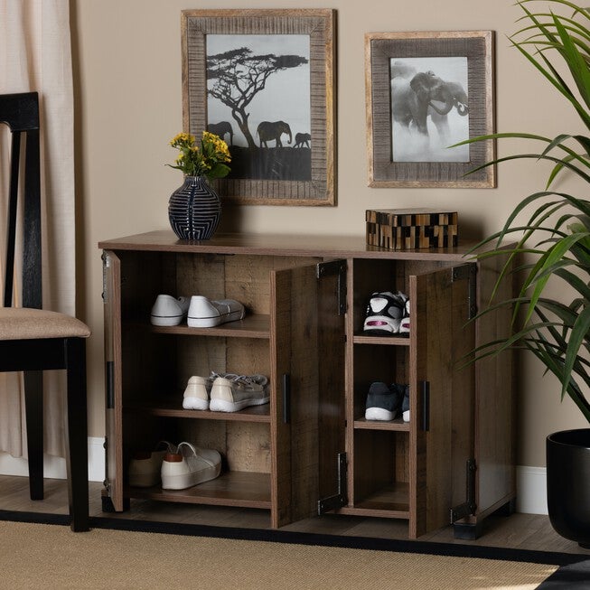 Cyrille Farmhouse Wood Shoe Cabinet Furniture, , alternate image number 7