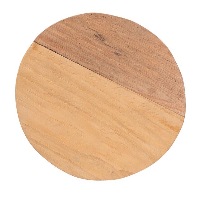 Terah Mid-Century Modern Natural Brown Teak Wood Ottoman Footstool, , alternate image number null