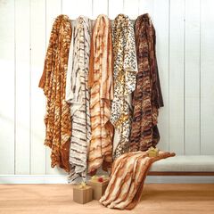 Faux Fur Animal Print Blanket