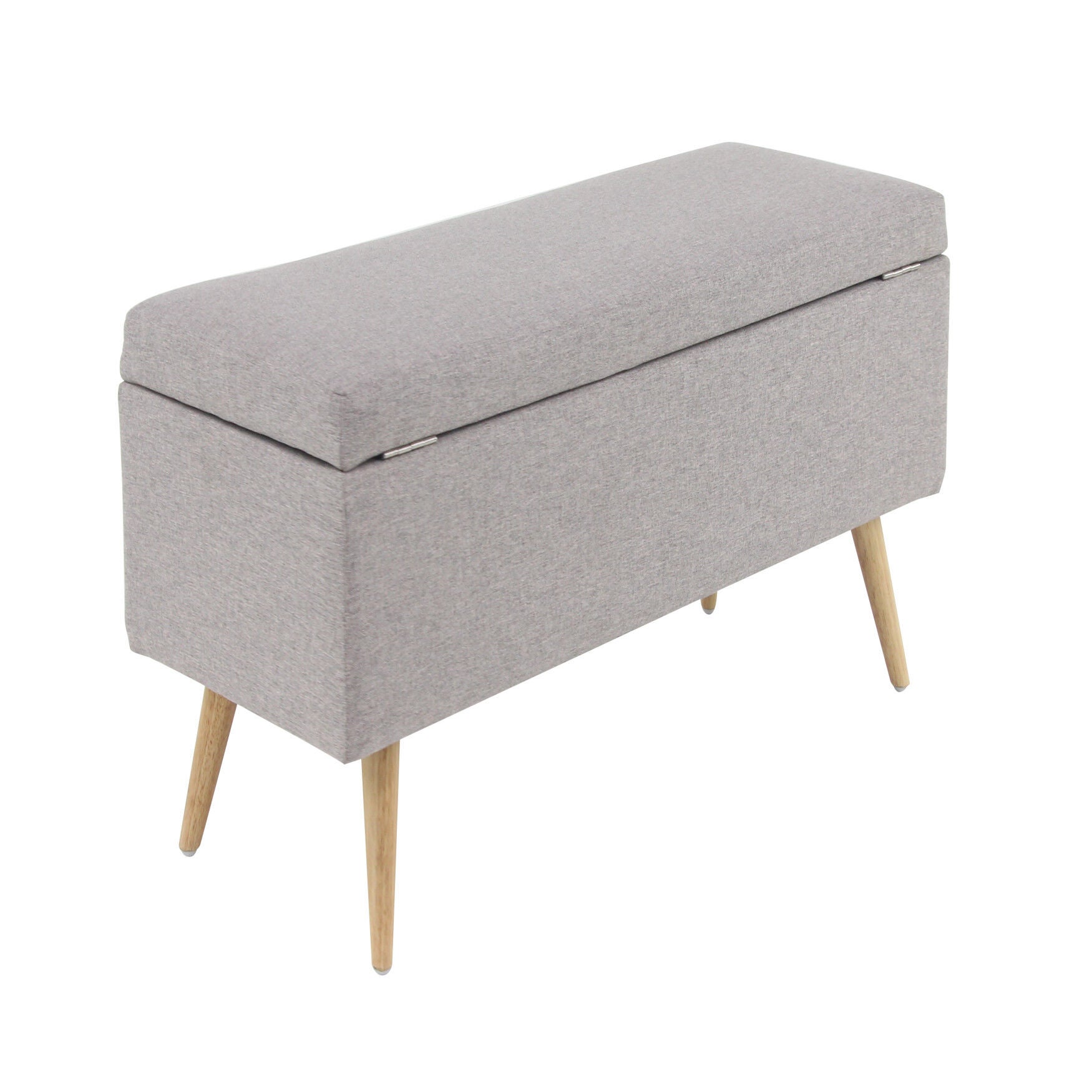 Modern Rectangular Gray Polyester Storage Bench Storage Bench, , alternate image number 2