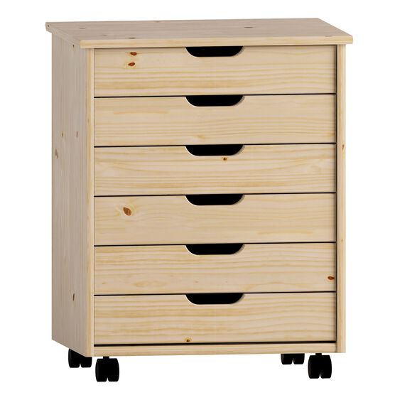 Croghan Six Drawer Wide Rolling Storage Cart, , alternate image number null