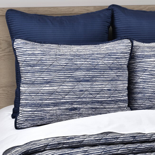 Dalton Black 3 Piece Quilt Set, NAVY, alternate image number 3