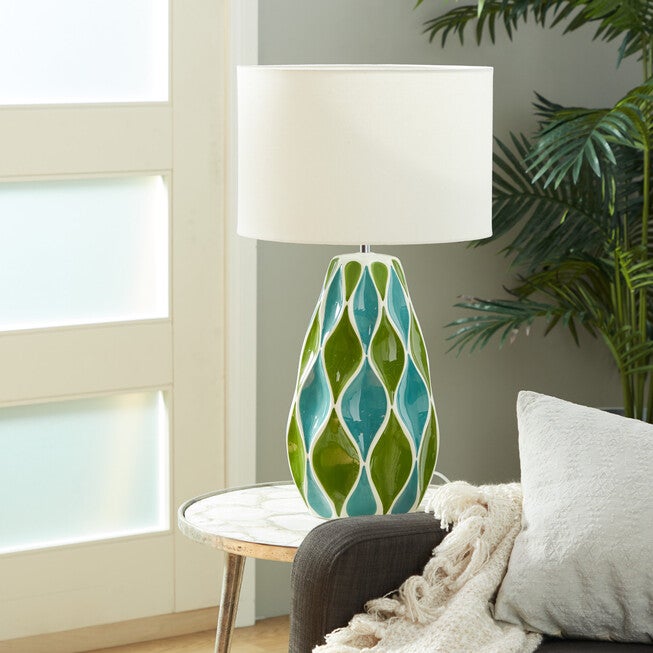 Green Stone Traditional Table Lamp, , alternate image number null