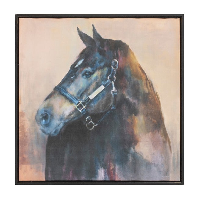 Framed Horse Canvas Art 24 inchesSQ, BLACK BEIGE, hi-res image number 0