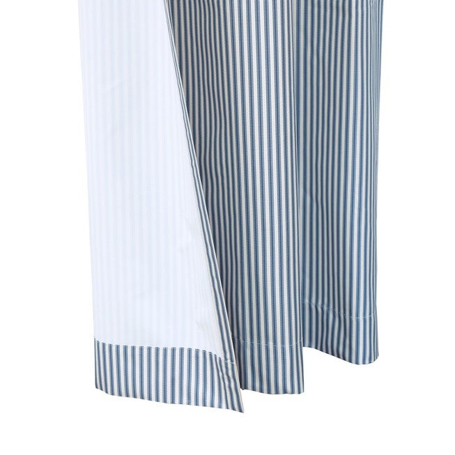 Ticking Stripe Room Darkening Pole Top Curtain Panel Pair, , alternate image number 9