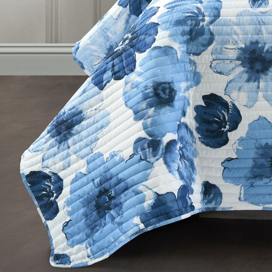 Lush Décor Leah Reversible Quilt Navy/White 3Pc Set, , alternate image number null